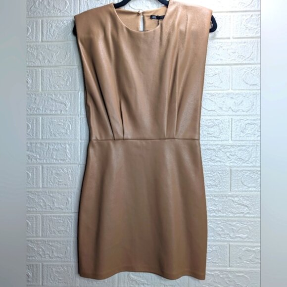 Dresses & Skirts - Zara Nwot Elegant Tan Sleeveless Dress